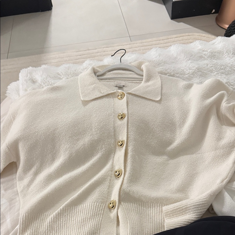 a new day Cream Cardigan with Gold Buttons
